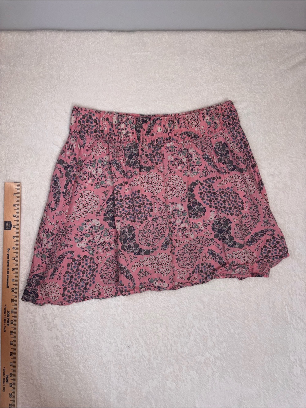 H&M Clean girl cottagecore Pink Floral Mini Skirt Size large